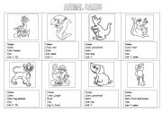 English Worksheet: ANIMAL CARDS