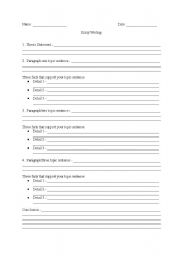 English Worksheet: Essay writing template