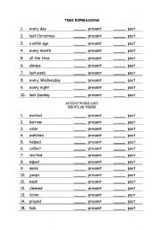 English Worksheet: Tenses - Time Expressions
