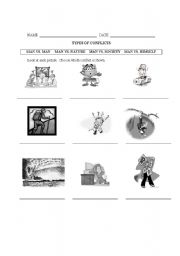 English worksheet: TYPES OF CONFLICTS IN LITERATURE