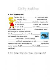 English Worksheet: Lisas daily routine