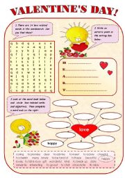 VALENTINES DAY! - FUN AVTIVITIES FOR KIDS - 2 pages.