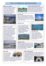 English Worksheet: Top ten romantic destinations