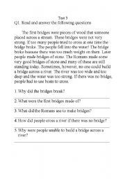 English worksheet: test 3