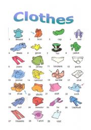 Clothes - ESL worksheet by pipocas