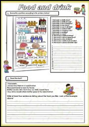 English Worksheet: Food and drink part 2