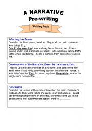 English Worksheet: narrative writing text