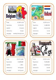 English Worksheet: Country cards 2