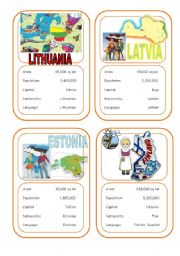 English Worksheet: Country cards 1