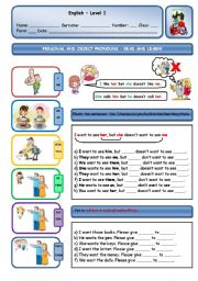 English Worksheet: PERSONAL/OBJECT PRONOUNS - COMBINED PRACTICE