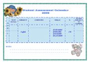 English Worksheet: Student Assessment Calendar 2009 - April (4/12)