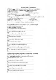 English Worksheet: Modal verbs 2 pages