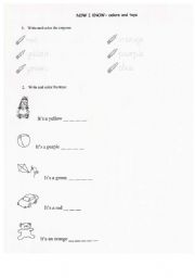 English worksheet: Colors and toys - revision