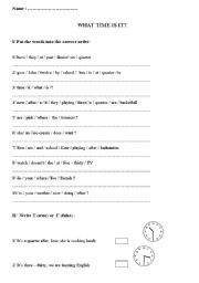 English Worksheet: what time is it?