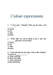 English worksheet: color expresion