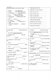 English worksheet: Past simple & past continuous