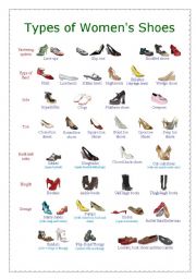 Women´s shoes - ESL worksheet by naron