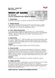 Warm - up Games