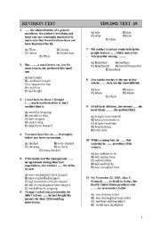 English Worksheet: grammar revision test