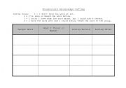 English Worksheet: Vocabulary Rating Sheet