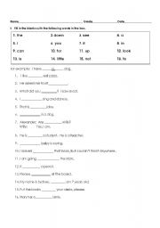 English Worksheet: Dolch words