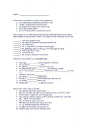 English worksheet: review on verbs