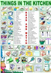 English Worksheet: THINGS IN THE KITCHEN