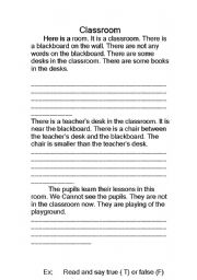 English worksheet: Classroom