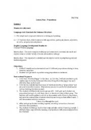 English worksheet: Prepostion Introduction