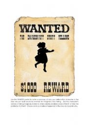 Wanted Poster Summary Starter