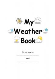 English worksheet: weather book pg 1