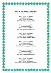 English worksheet: This is the way we say hello