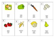 English Worksheet: food - play with cards