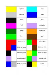 English Worksheet: domino des couleurs 