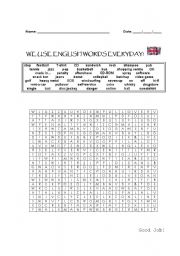 English worksheet: Search for English Words