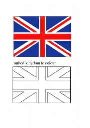 English worksheet: uk flag to colour in