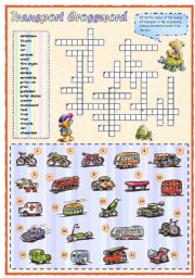 Means of transport crossword (1 of 2)