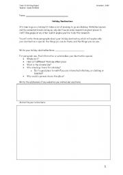 English worksheet: Descriptive Writing Practice