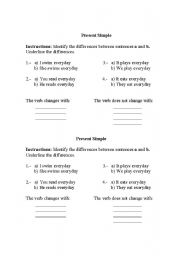 English Worksheet: Present Simple- 3rd Person 