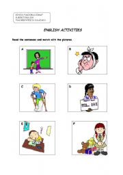 English worksheet: past activities to match