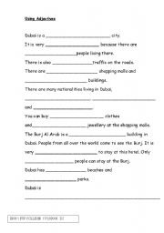 English Worksheet: Using Adjectives