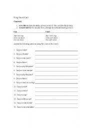 English worksheet: Using Can and Cant