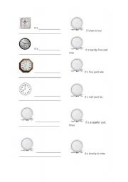 English Worksheet: The Time