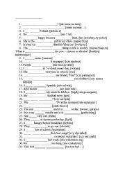 English worksheet: test for pre-intermediate students