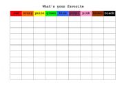 English worksheet: Favorite Color Graph