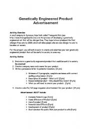 English worksheet: GMO Product Advertisement