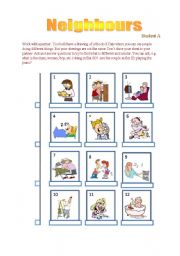 English Worksheet: Speaking_Asking Questions about Neighbours_Student A handout