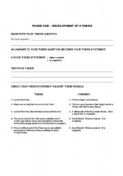 English Worksheet: Essay Planning Sheet