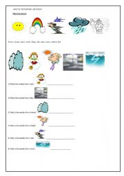 English worksheet: what is the weather like today