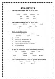 English worksheet: english grammar